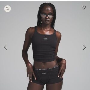 Skims X Dolce & Gabbana black cotton rib, scoop tank